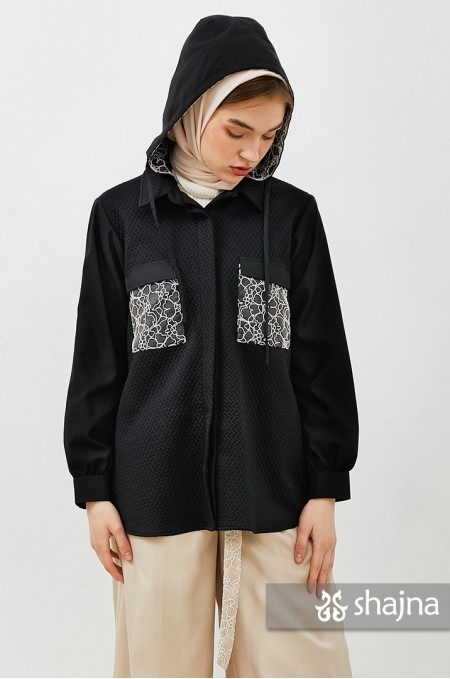 BLACK MIRIEL SHIRT JACKET - SK1106